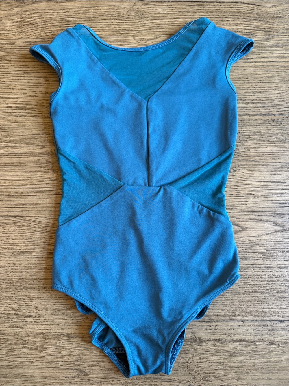 Five Teal Cap Sleeve Leotard